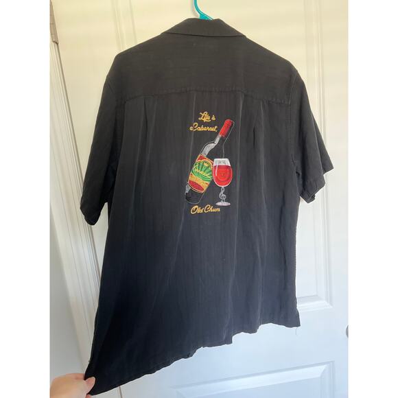 Luau Finest Silk Button-Down Shirt – Size Large – Black - Picture 4 of 5